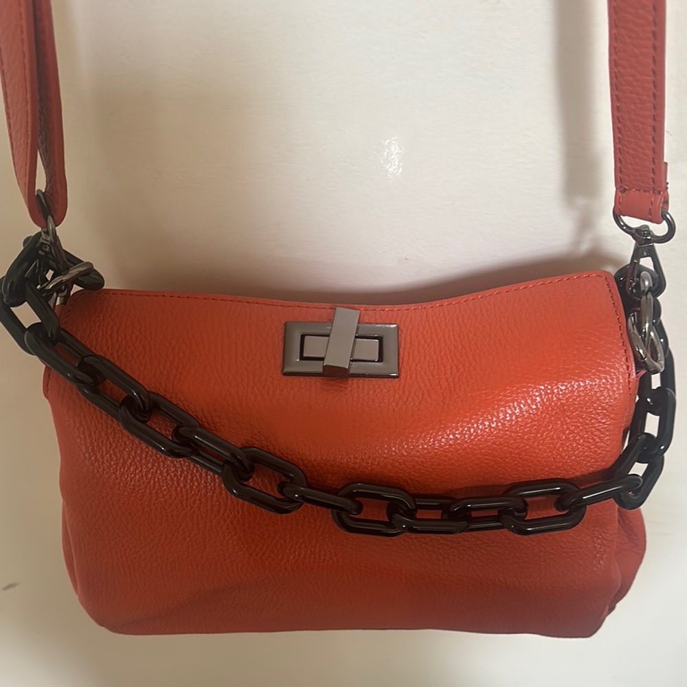 Red and Black Shoulder Bag with Adjustable Strap - Picture 2 of 3